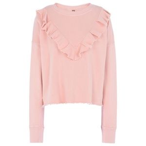 Free People Ooh La La Ruffle Sweatshirt